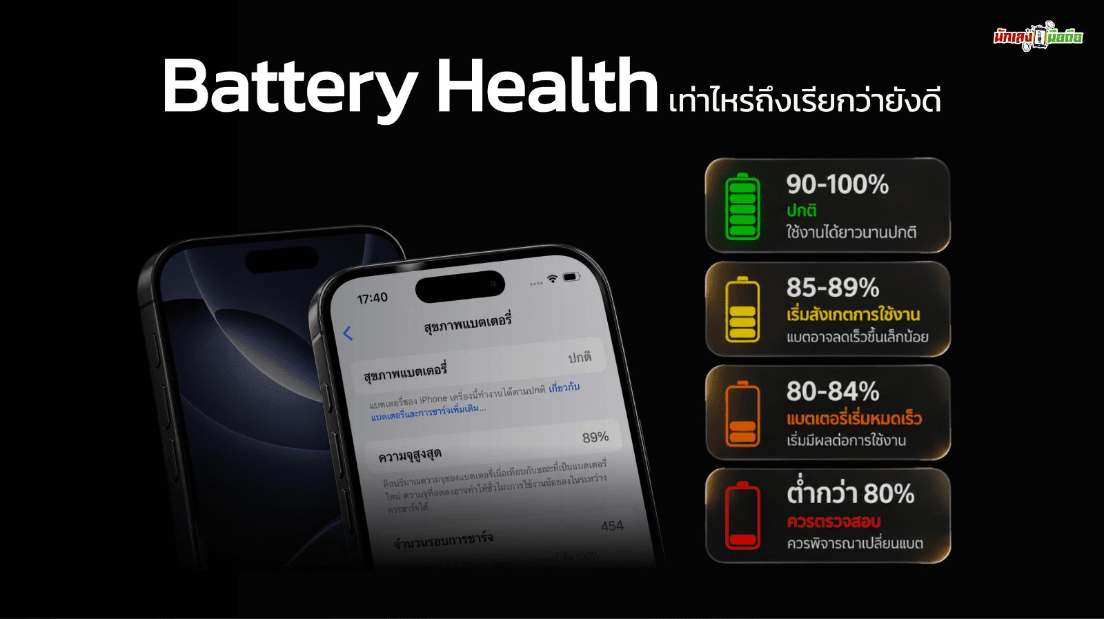 Battery Health เท่าไหร่ถึงเรียกว่ายังดี